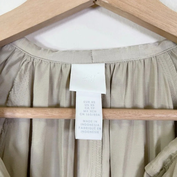 H&M Womens Size Xsmall Calf  Length Oversize Beige Midi Dress - Picture 11 of 16